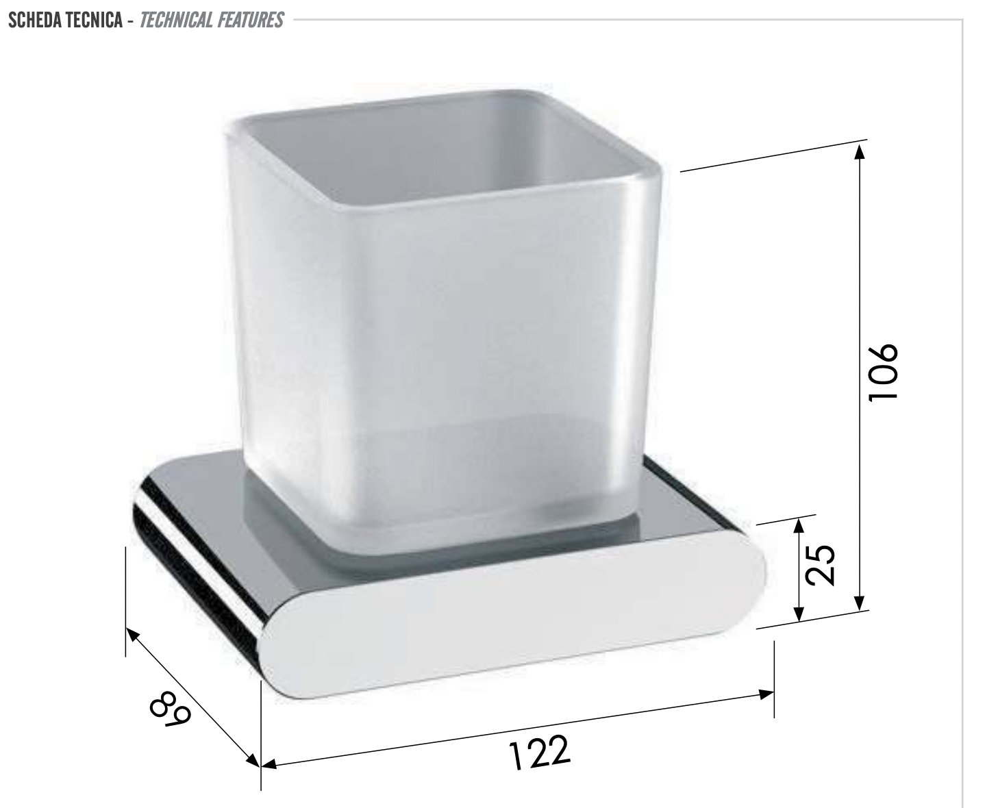 Стакан remer lounge ln15cfp, черный брашированный хром