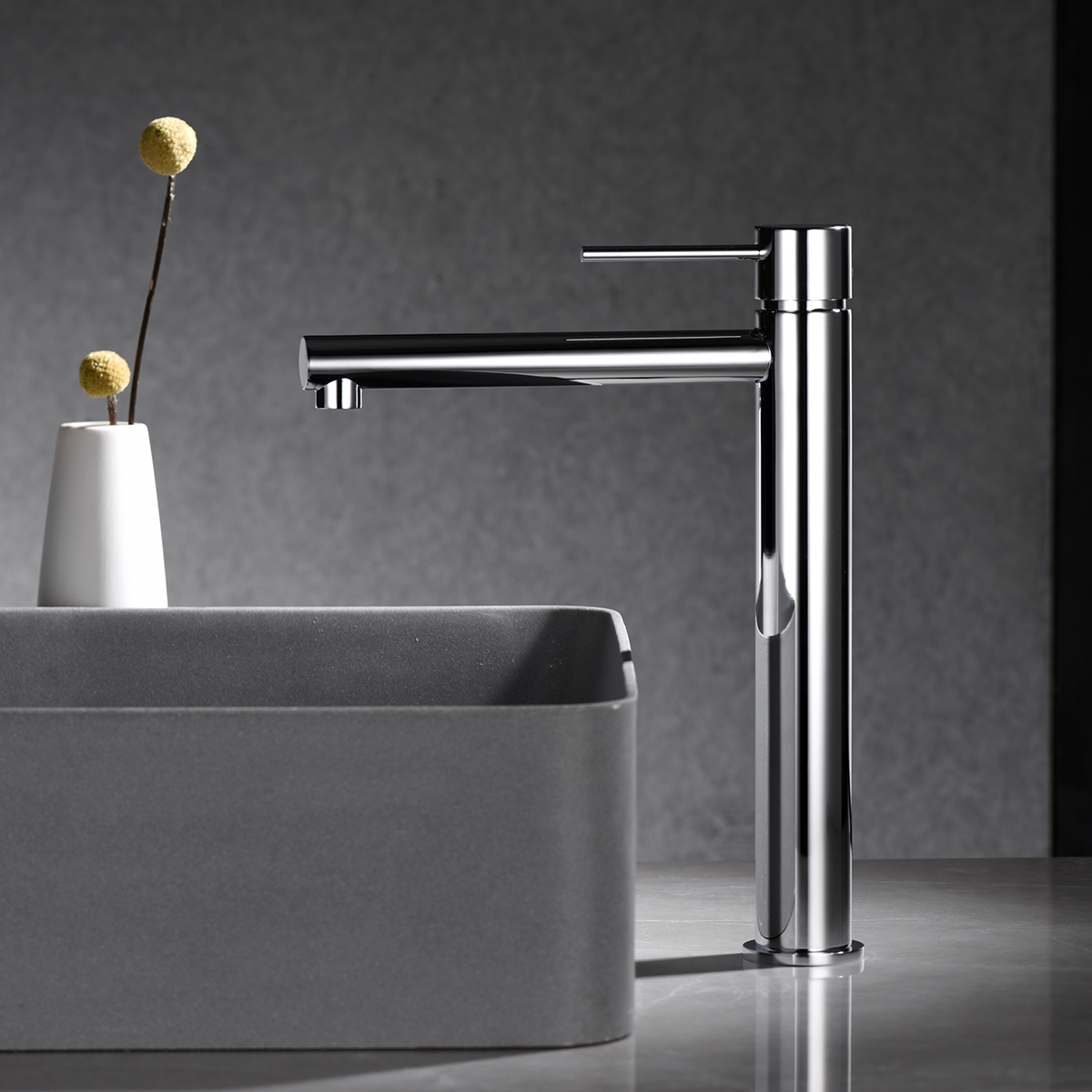 Смеситель для раковины высокий imex milos bdys045-3 chrome