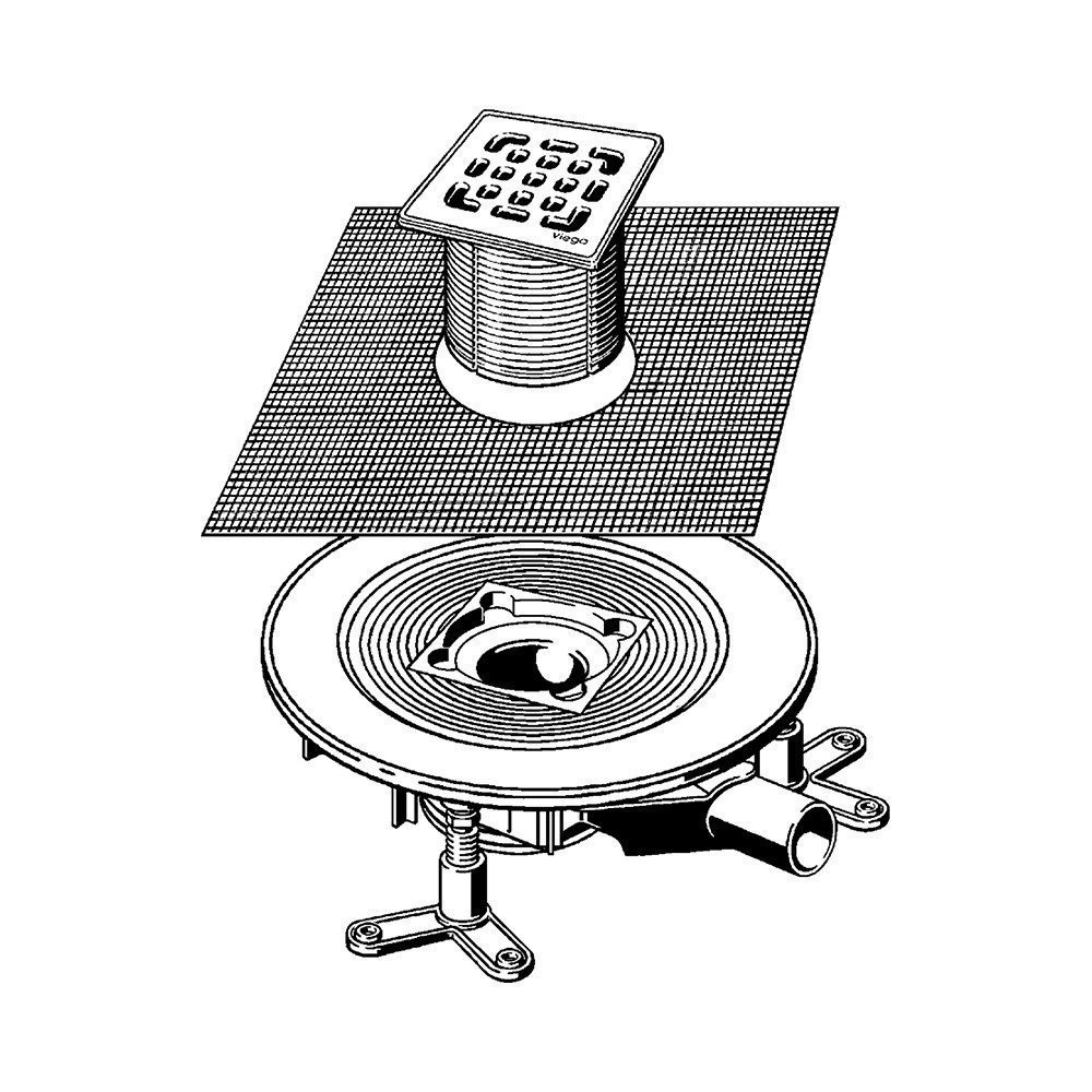 Viega Advantix Top 4914.20 арт. 669249 Душевой трап с декоративной панелью 100*100 мм (хром)