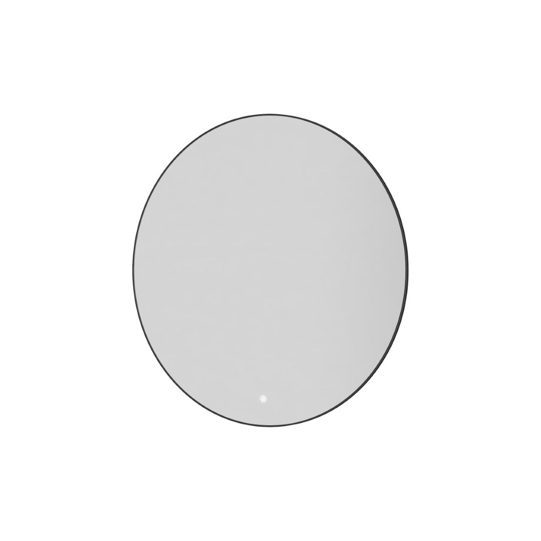 Зеркало круглое , мет. рама, подсв., сенсор, антизапотевание, d80cm, gun metal