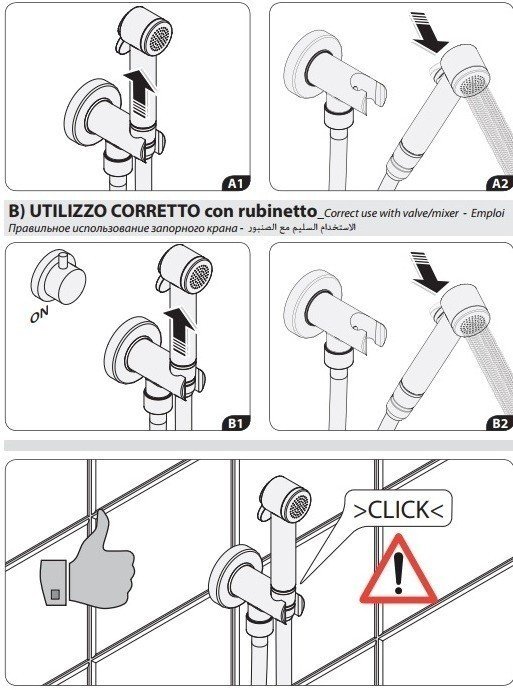 Bossini nikita c69002b.030 гигиенический душ - комплект с шланговым подключением и шлангом хром