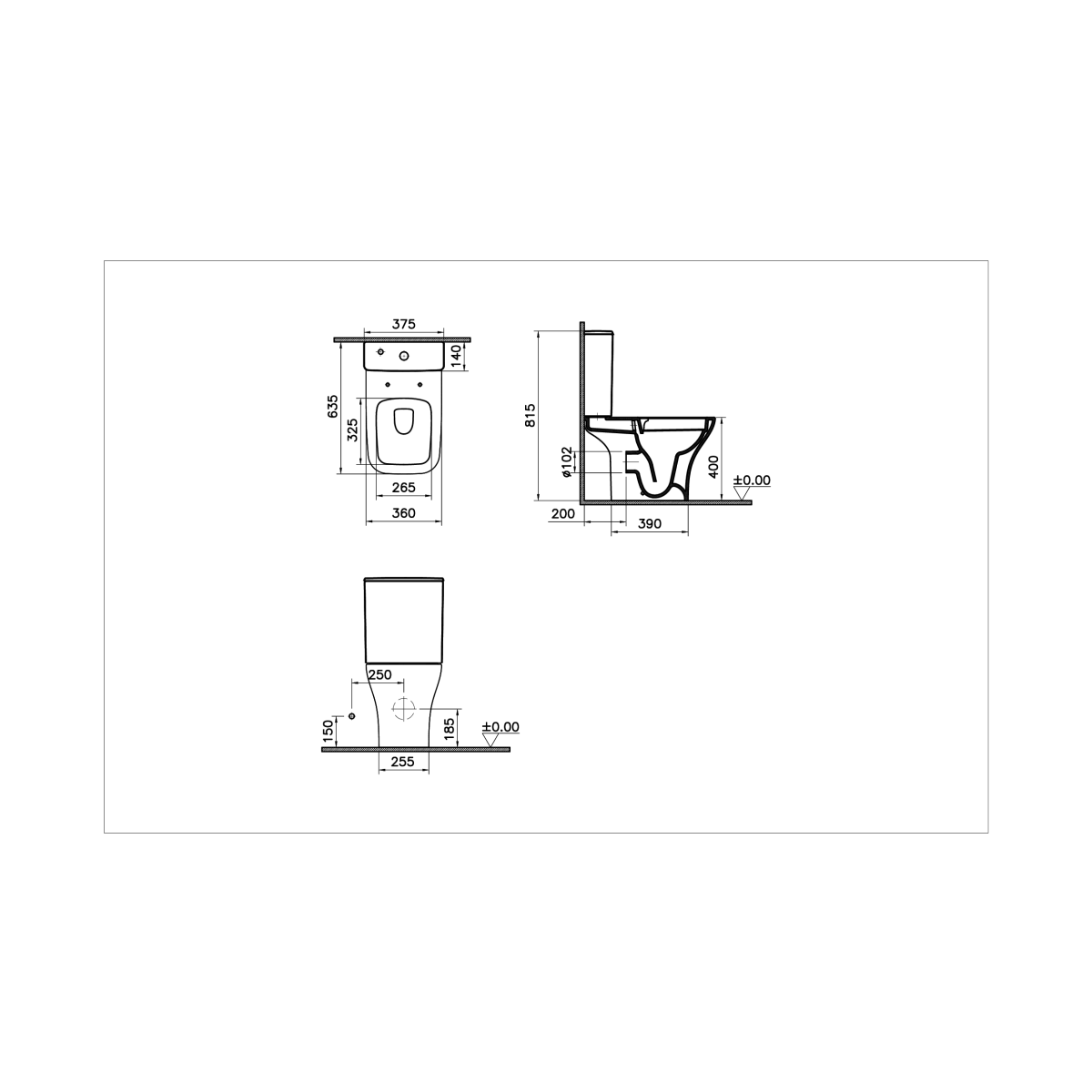 Унитаз-компакт напольный VitrA Polar 9843B003-7201 с сиденьем микролифт белый санитарный фарфор антибактериальное покрытие Hygiene