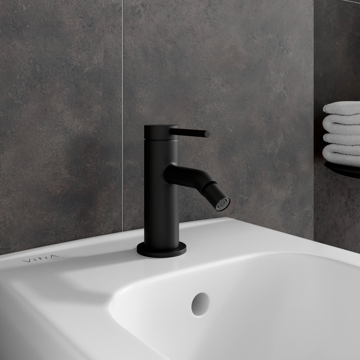 Смеситель для биде VitrA Minimax Round A4353636EXP однорычажный матовый черный латунь