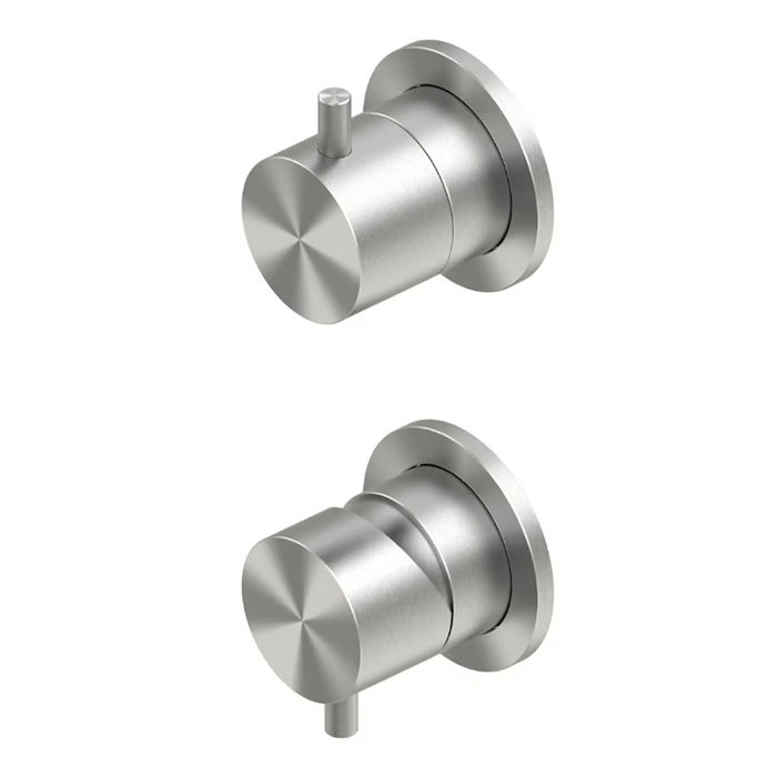 QuadroDesign Source Смеситель для душа, встраиваемый, с переключателем на 2 потребителя, цвет: brushed stainless steel