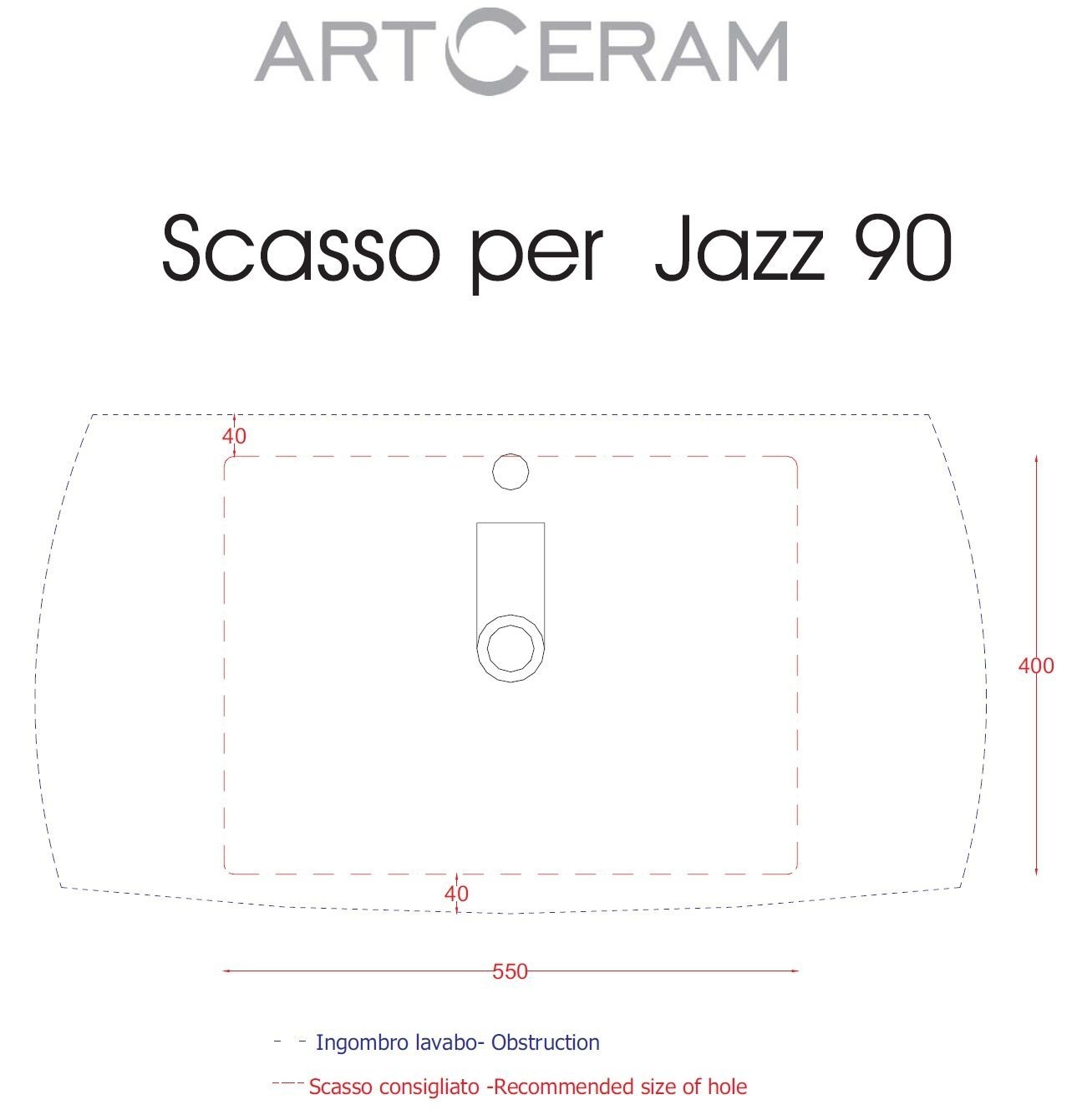 Раковина с консолью настенная x915x480 белый глянцевый jazz gomitoli artceram