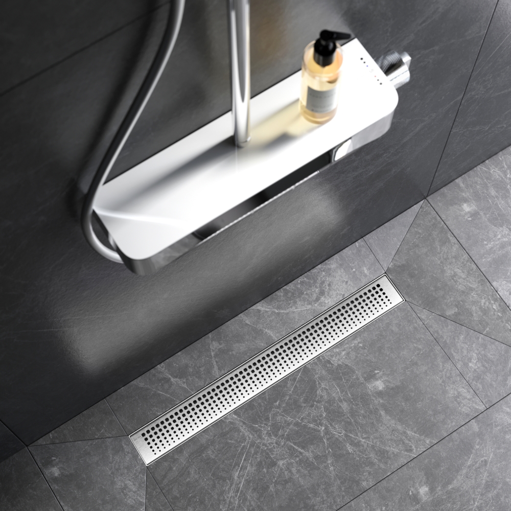 W01SC-P11-060-01SB MasterFlow Трап для душа линейный универс затвор Cut Gradient 60см цвет сталь мат