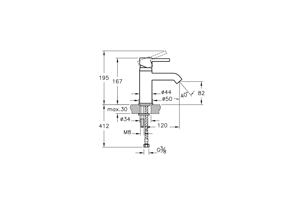 Смеситель для раковины VitrA Minimax S A41984EXP однорычажный хром латунь