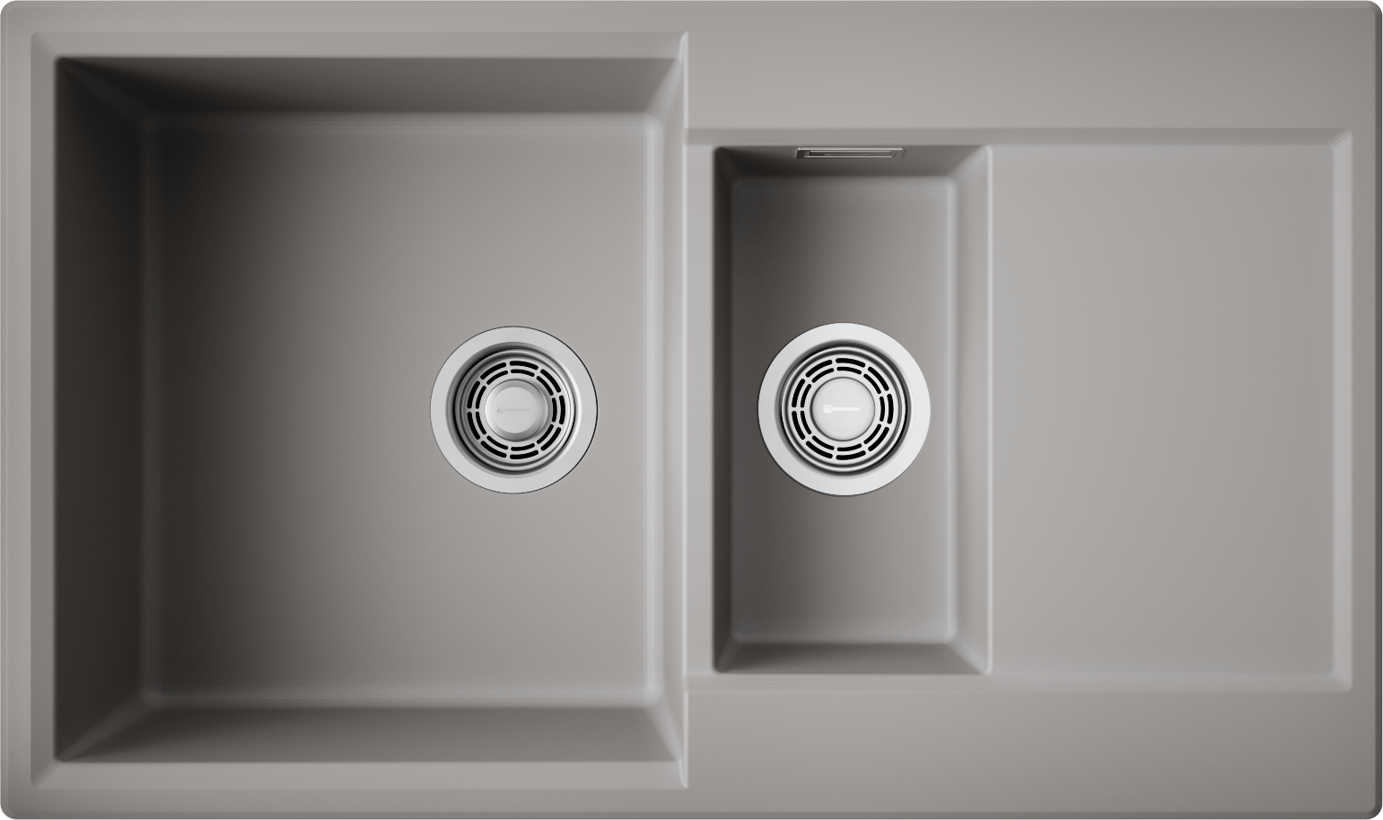 Кухонная мойка omoikiri daisen 86-2-gr artgranit/leningrad grey 860 x 510 x 195