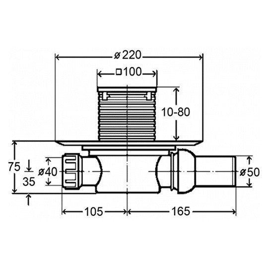 Viega Advantix 4936.2 арт. 583217 Душевой трап с декоративной панелью 100*100 мм (хром)