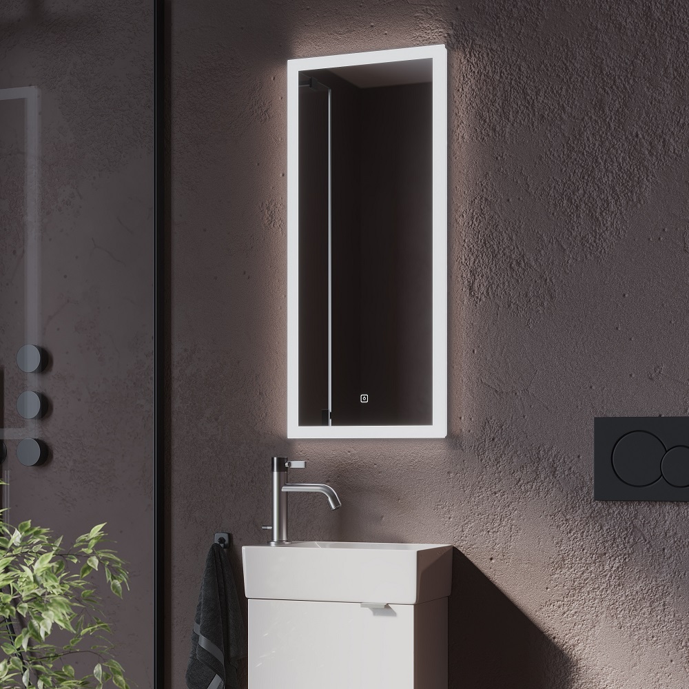 Зеркало для ванной комнаты  sancos polo 350х800 с подсветкой, арт. pl35