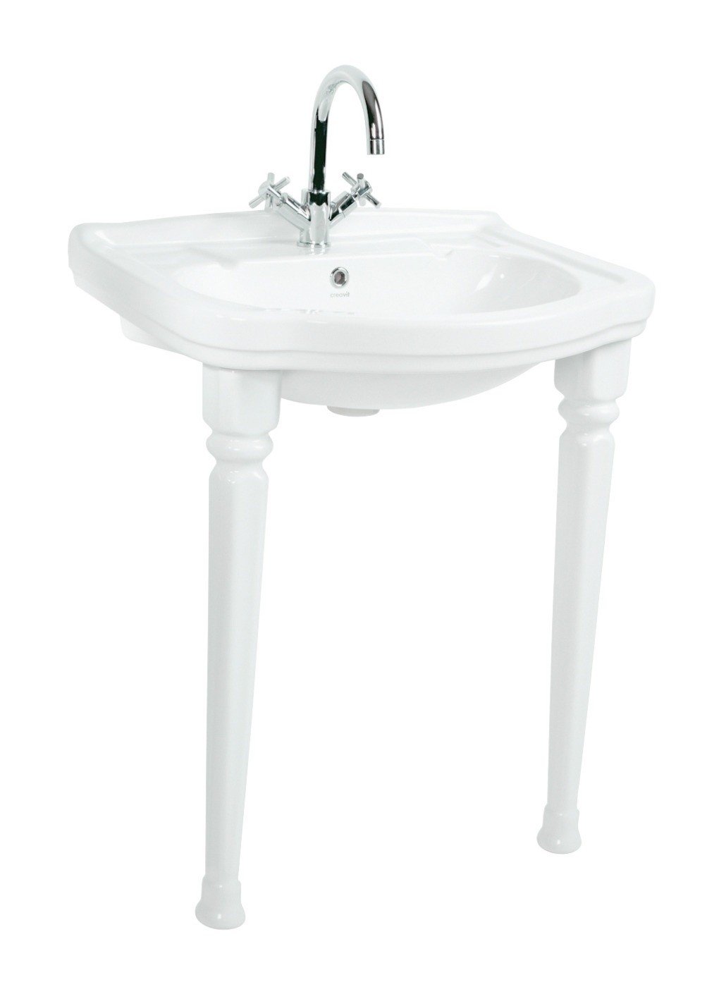 Creavit klasik kl065-00cb00e-0000 раковина подвесная 658*502 мм (белый глянцевый)