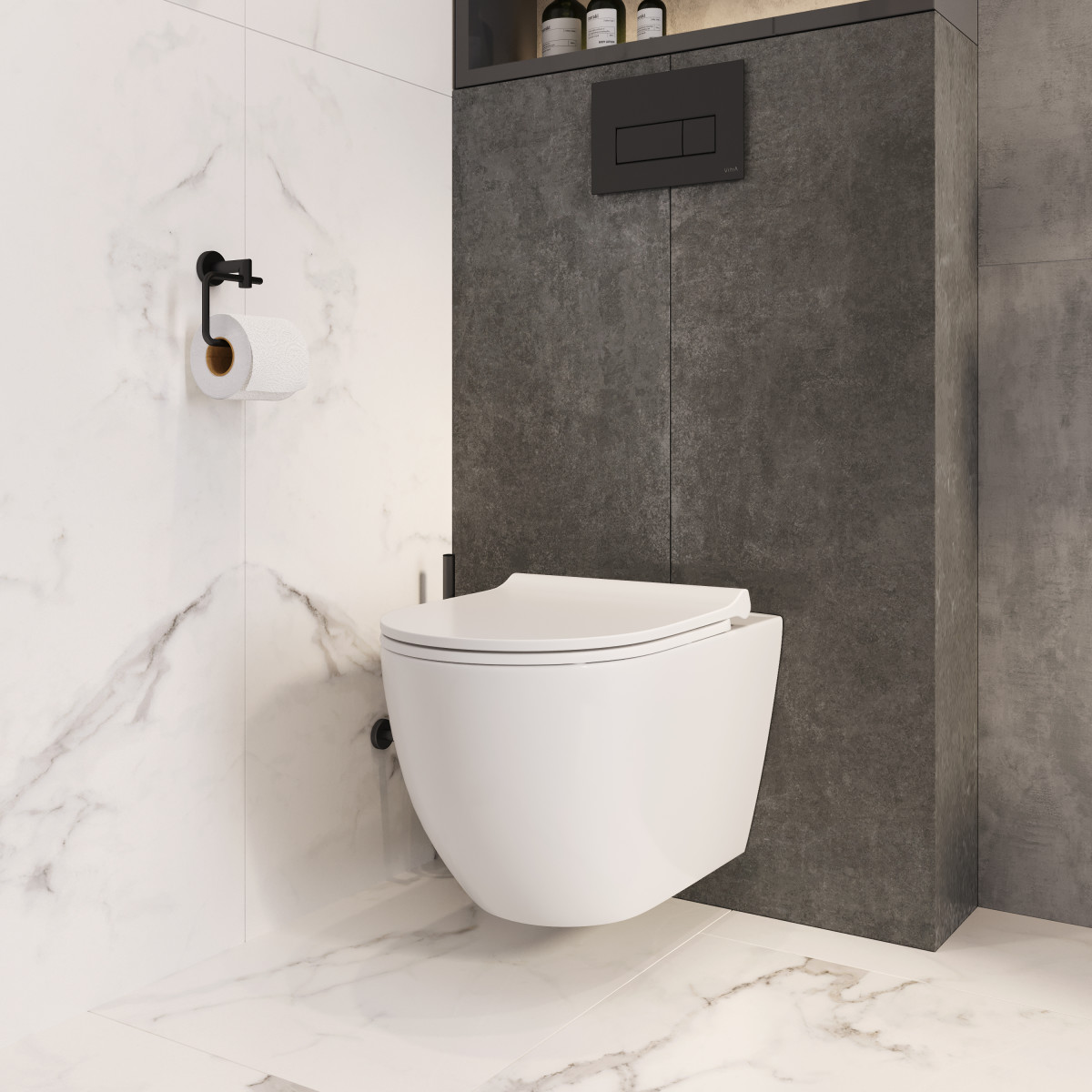 Подвесной унитаз VitrA Mia Round 7510B003-0075 безободковый SmoothFlush белый санитарный фарфор антибактериальное покрытие Hygiene