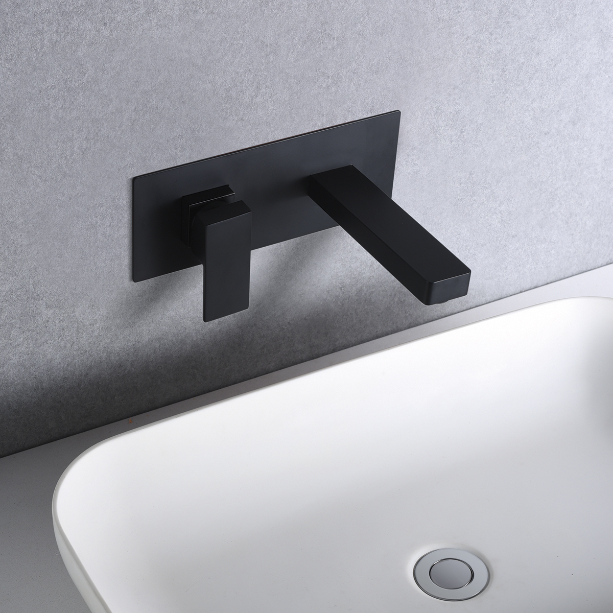 Смеситель для раковины настенный скрытая часть в комплекте imex suiza gle020/ng matt black