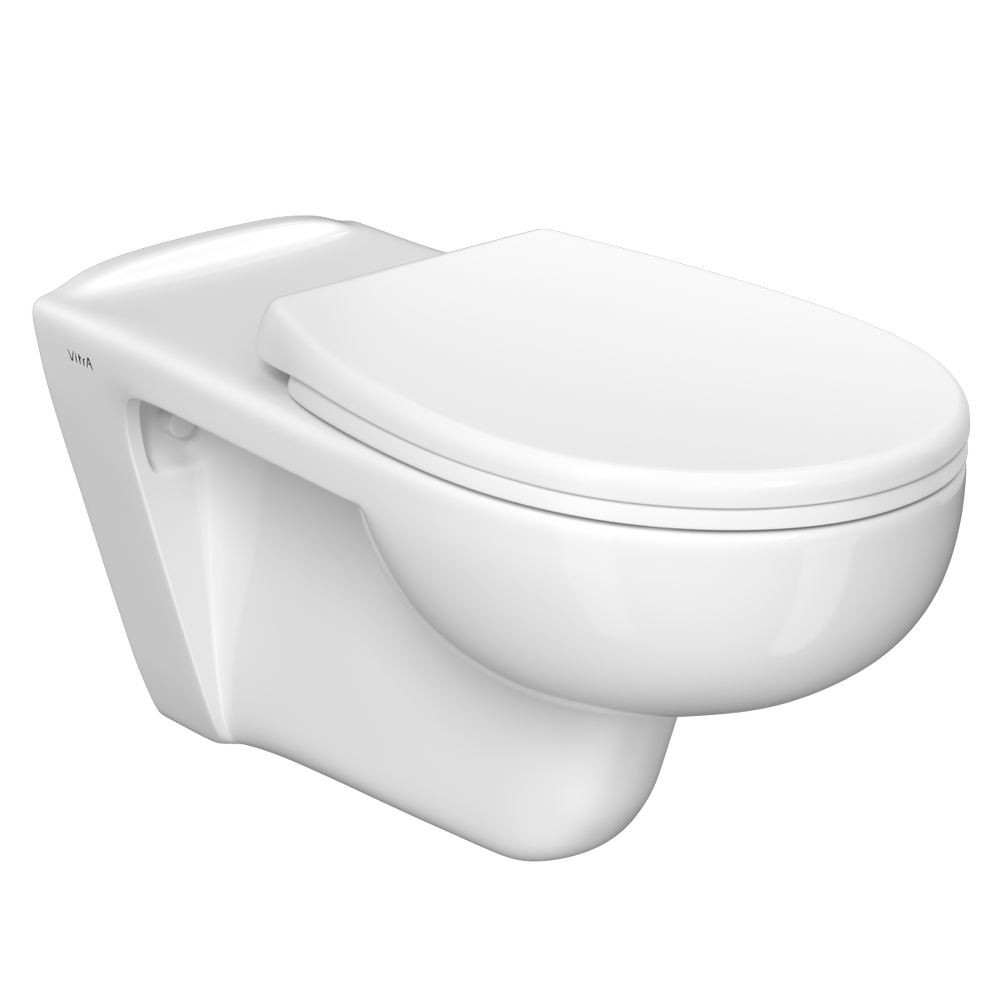 Подвесной унитаз VitrA Conforma 5810B003-6234 безободковый с сиденьем микролифт дюропласт белый глянец санитарный фарфор антибактериальное покрытие Hygiene