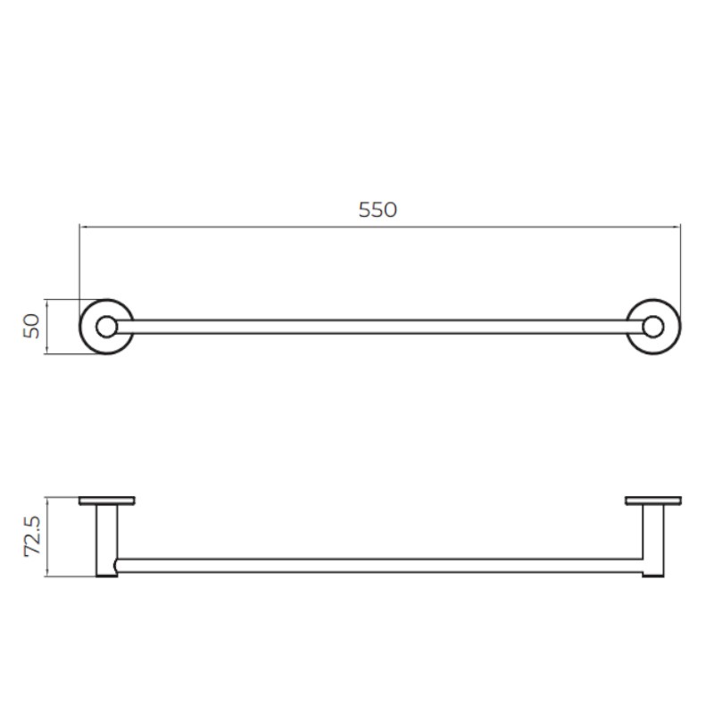 Полотенцедержатель настенный 50см нерж. сталь addimex essential cae001-04/ng matt black