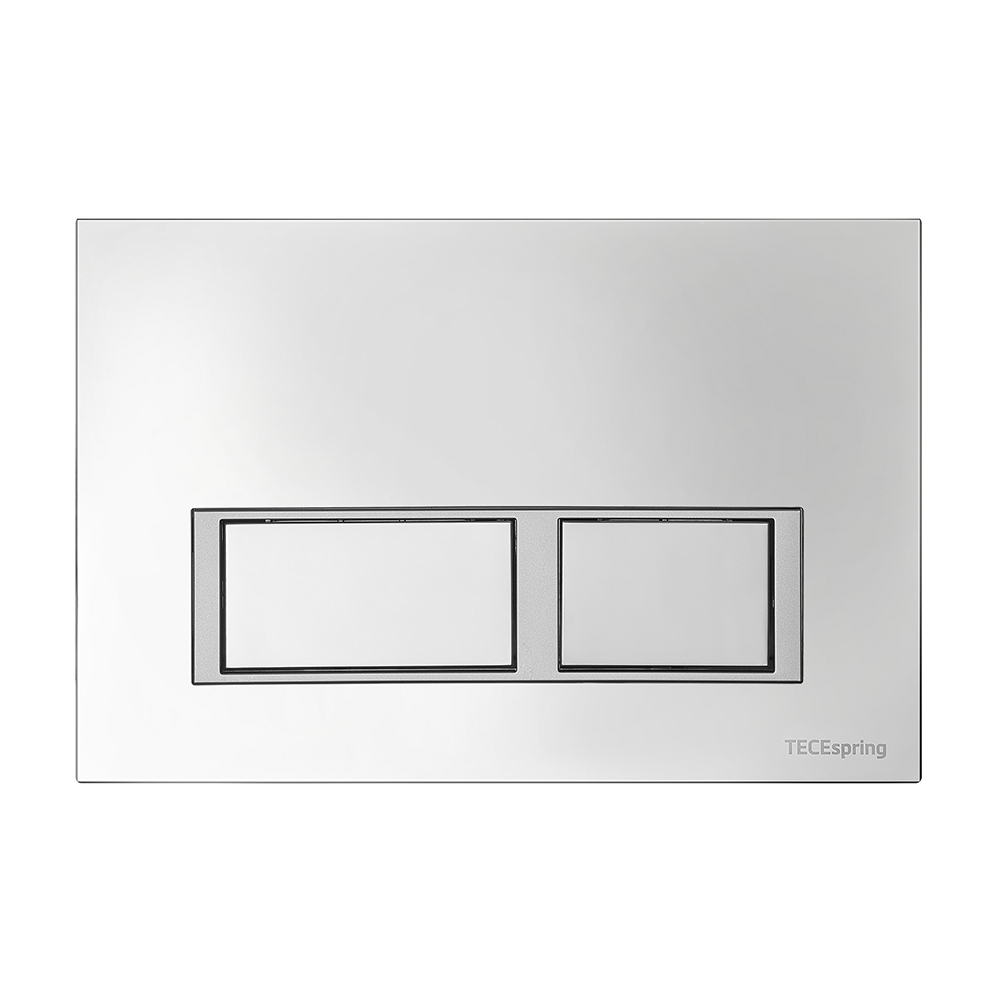 Пластиковая панель смыва для унитаза tecespring v, хром глянцевый, контур клавиш хром матовый