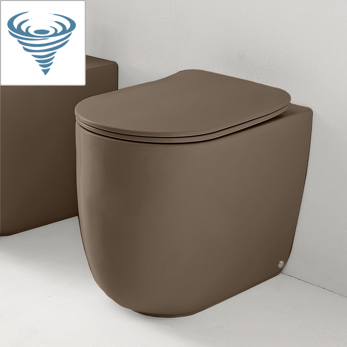 Kerasan nolita унитаз безободковый пристенный 55х35 см, tornado, с креплениями wb5n, цвет: bruno matt