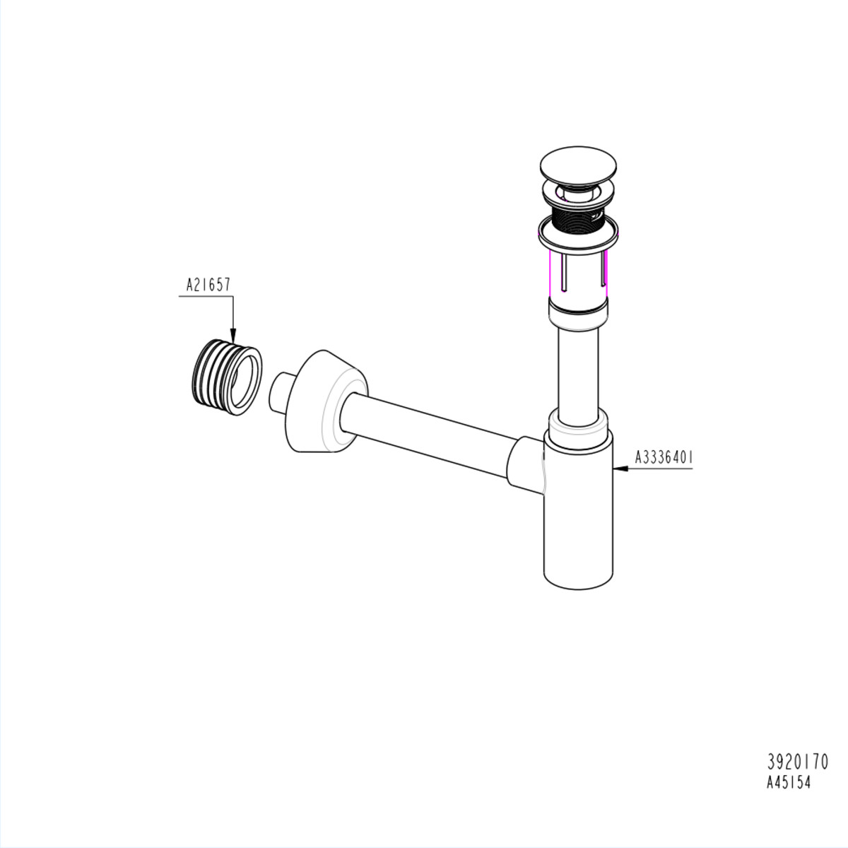 Сифон с донным клапаном для раковины VitrA A45154 хром