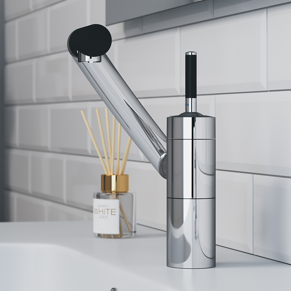 290217464 Arc смеситель для умывальника, хром, поворотный излив 186 мм, шт