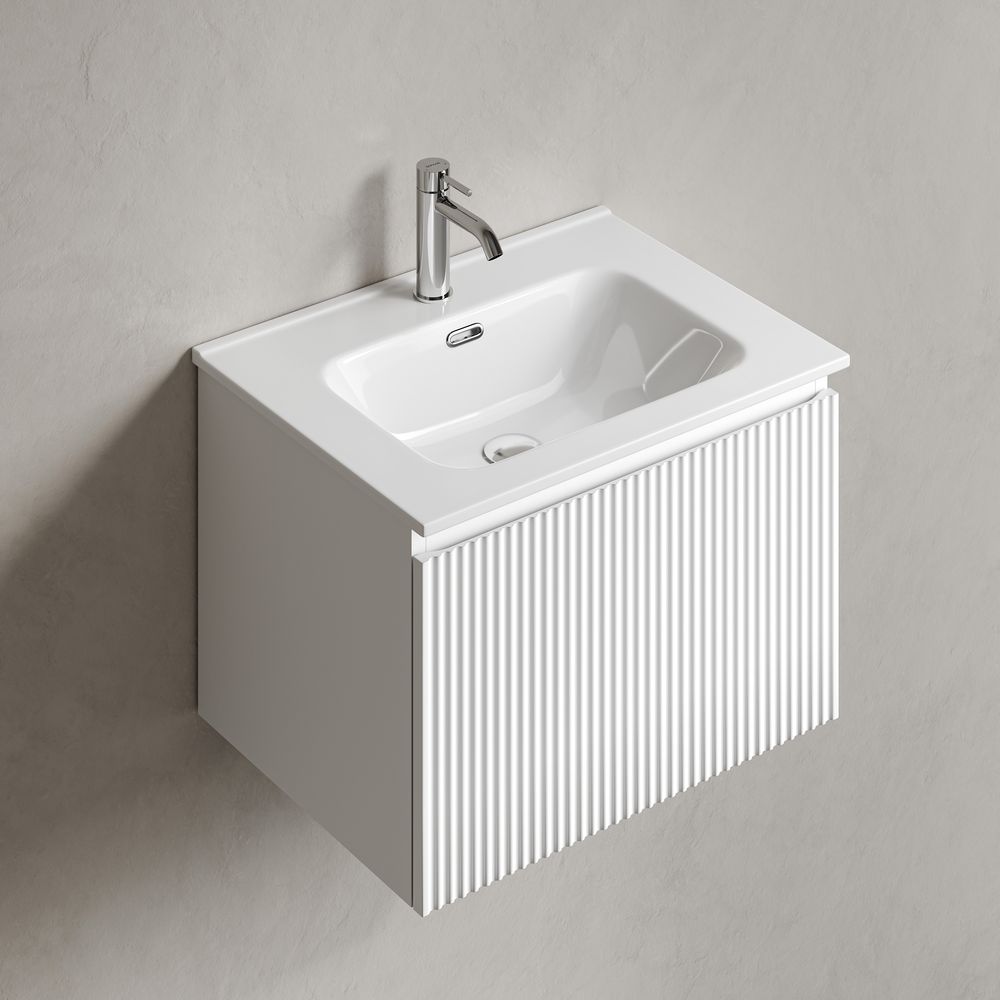 Тумба подвесная SANCOS Snob R 1.0 590х445х406, c одним ящиком оснащенным доводчиками, Bianco , арт. SNR1.060W