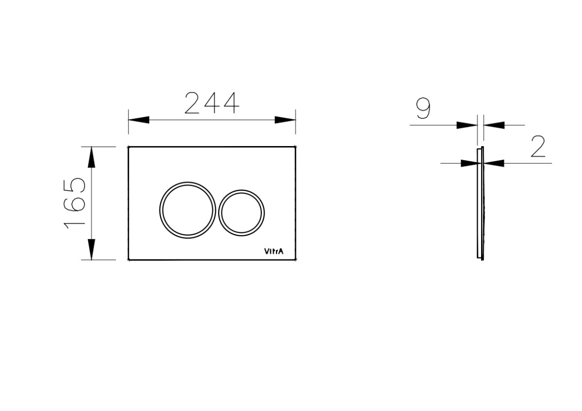 Кнопка смыва для инсталляции VitrA Origin 740-2411 матовая черная двойный смыв