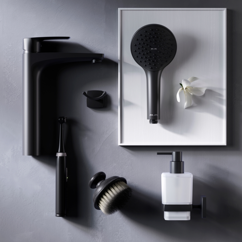 F90A92022 Gem, смеситель для умывальника высокий, черный, шт.