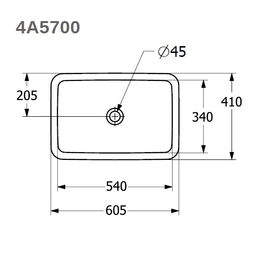 Loop & Friends Раковина для установки под столешницу, 540 x 340 x 190 mm, Pure Black CeramicPlus, с переливом, наружная сторона покрыта глазурью