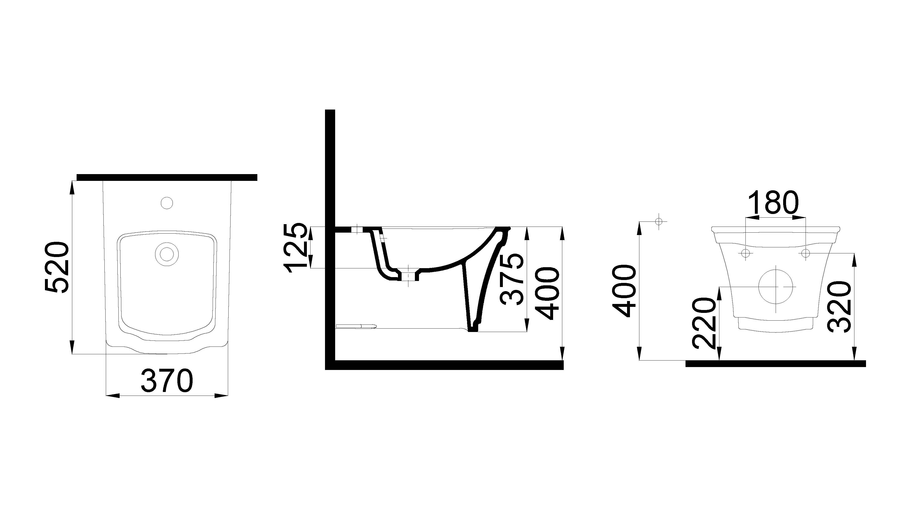 Биде подвесное boheme hermitage 953, белый mw
