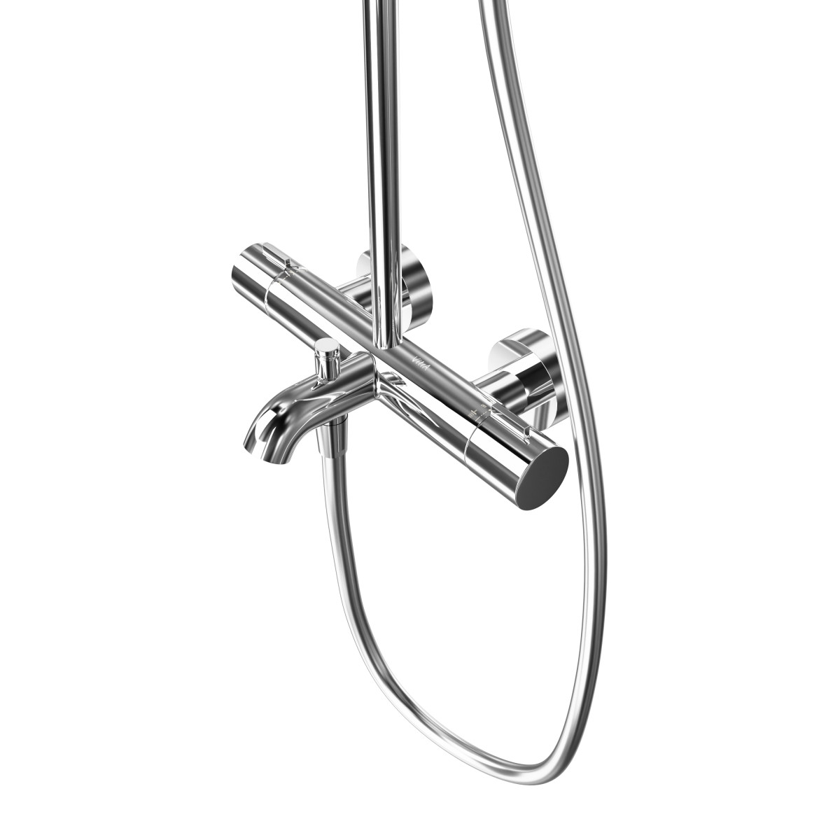Душевая система VitrA Base Round A47303EXP с термостатическим смесителем и ручным душем хром латунь