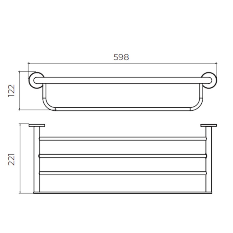 Полотенцедержатель с полкой 60см нерж. сталь addimex practic cap003-05/ac stainless steel