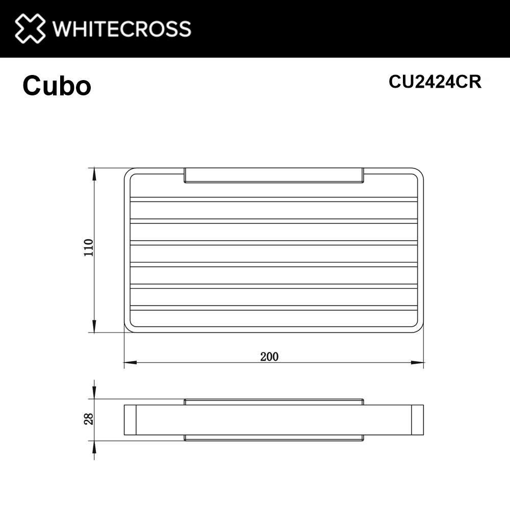 Мыльница-решетка подвесная whitecross cubo cu2424cr (хром)