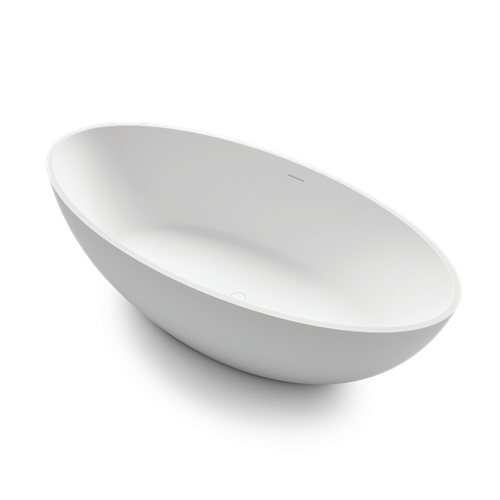 Ванна отдельностоящая искусственный камень 1800х8500х520 со сливом-переливом белый матовый carezza gruppo treesse