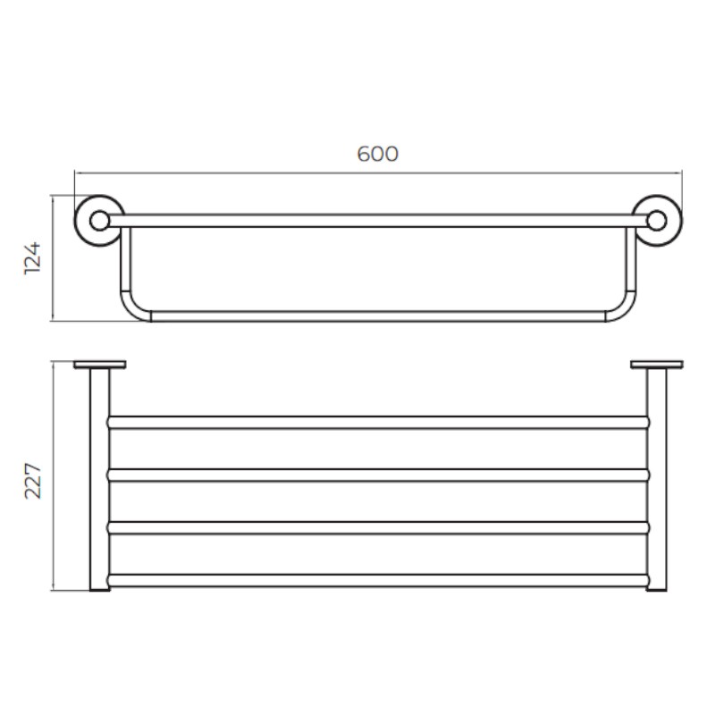 Полотенцедержатель с полкой 60см нерж. сталь addimex essential cae001-05/nq brushed nickel