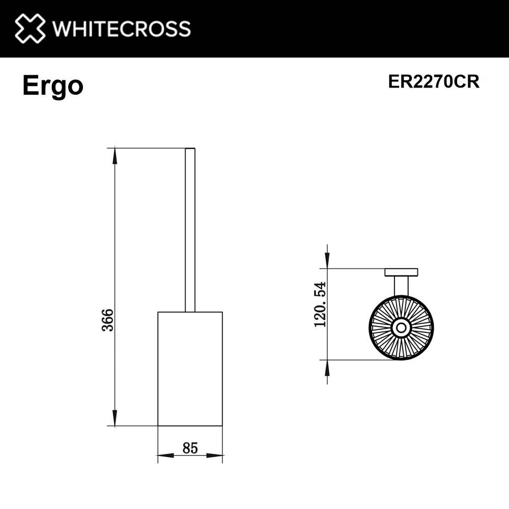 Ершик подвесной whitecross ergo er2270cr (хром)