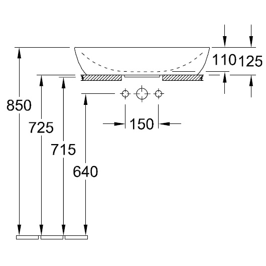 Раковина накладная artis ceramicplus 610x410 белый глянцевый villeroy&boch