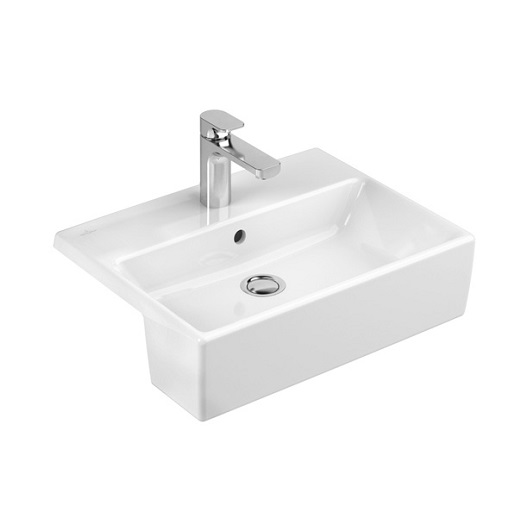 Раковина полувстраиваемая memento 550x425x135 белый глянцевый villeroy&boch