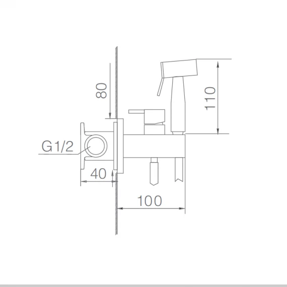 Гигиенический душ со смесителем и скрытой частью imex munich rdm001/nq brushed nickel