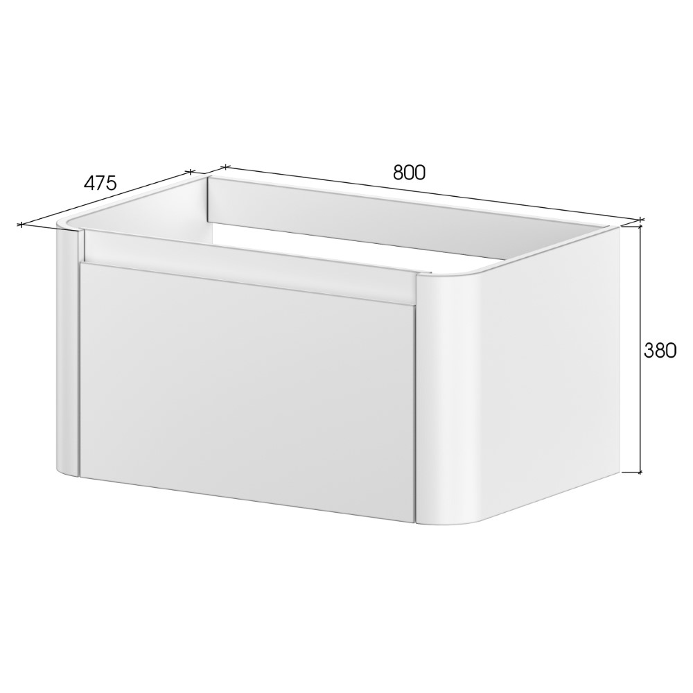 Тумба c раковиной voi 80см cashmere