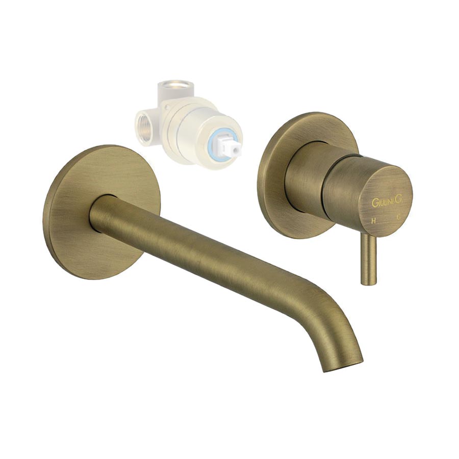 Giulin myfuture f5920-18epbrop смеситель для раковины из стены, излив 180 мм, цвет бронза матовый