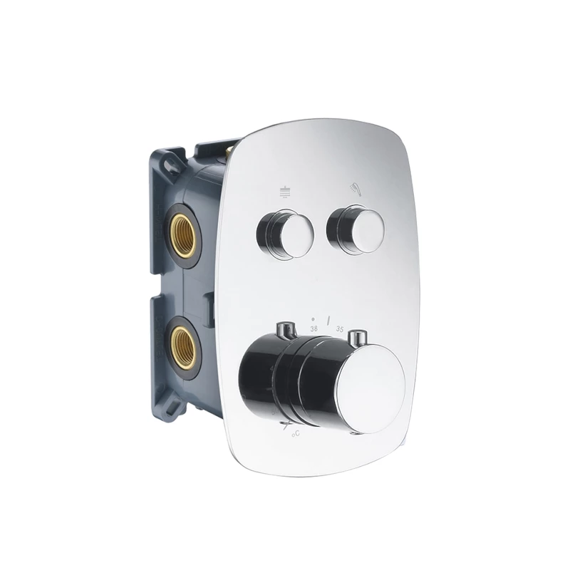 Смеситель термостатический для ванны/душа скрытого монтажа на 2 потребителя с внутренней частью imex gsp02v chrome