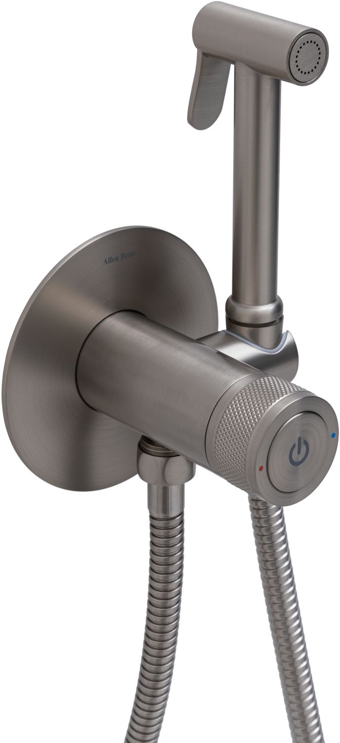 Смеситель с гигиеническим душем allen brau liberty 5.33005-bn (с внутренней частью) никель браш