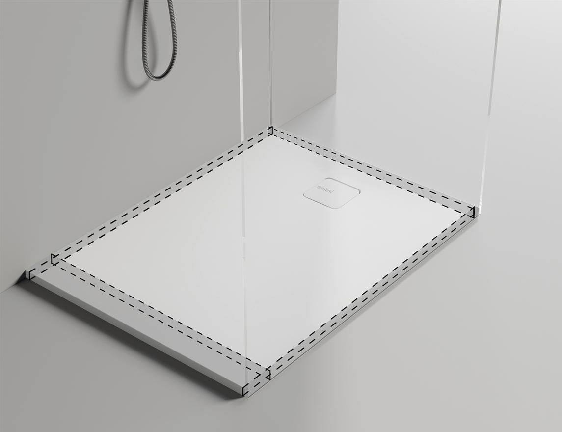 Душевой поддон oasi матовая s-stone 1200x900x30 цвет на выбор по ral полностью salini