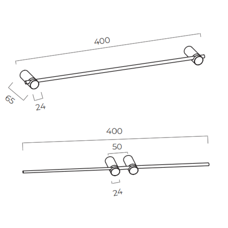 Полотенцедержатель настенный 40см нерж. сталь addimex time cat004-03/bgm black gun metal pvd