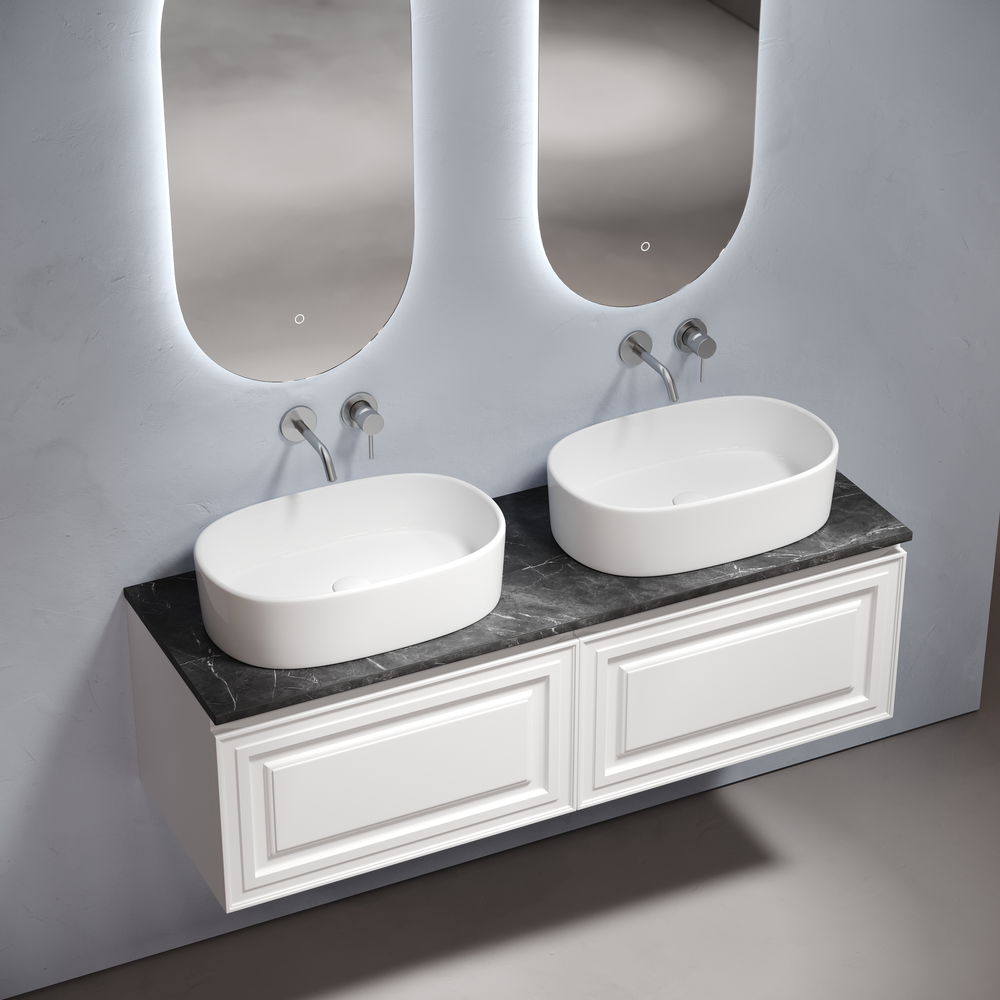 Столешница для ванной комнаты из керамогранита sancos black sky 1600х460 без отверстия под смеситель, арт.tt160a1