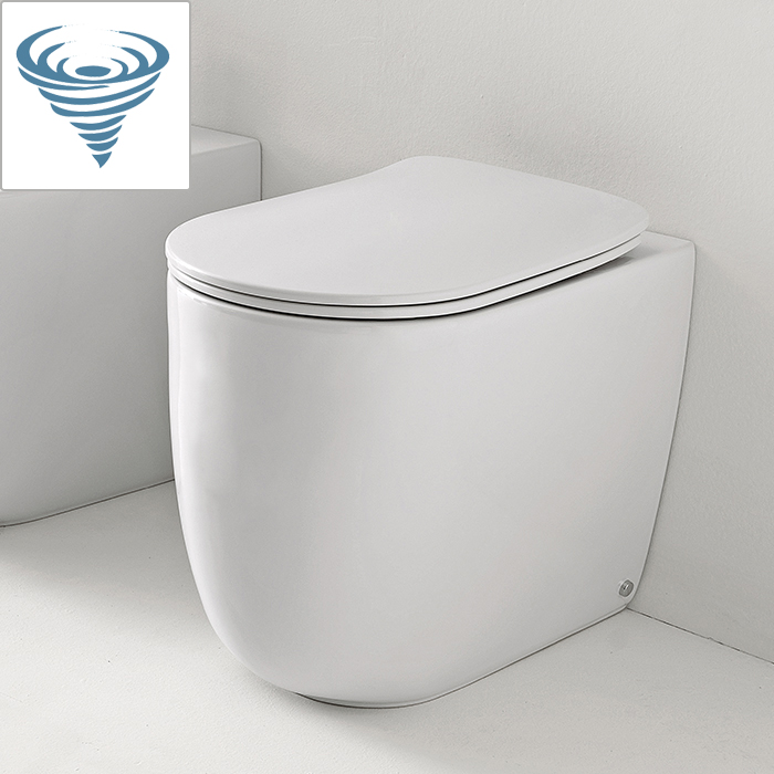 Kerasan nolita унитаз безободковый пристенный 55х35 см, tornado, с креплениями wb5n, цвет: белый матовый