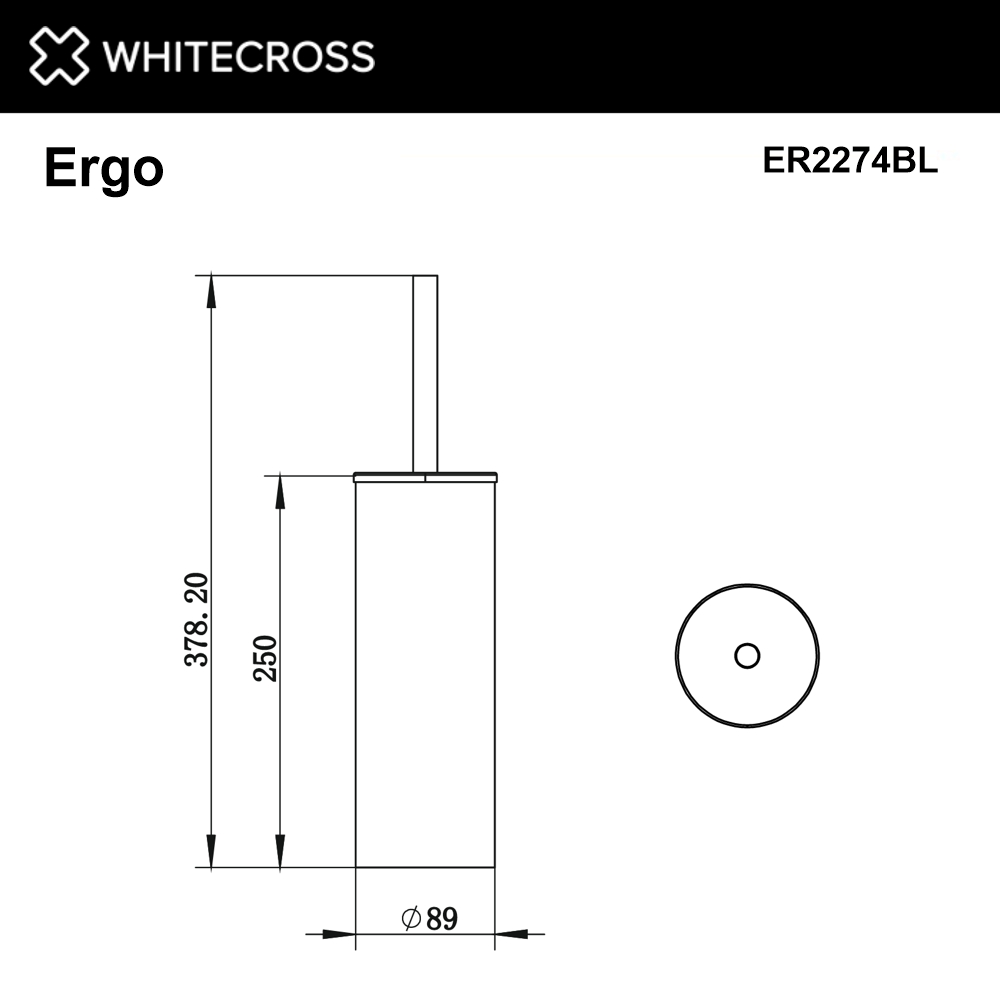 Ершик напольный whitecross ergo er2274bl (черный мат)