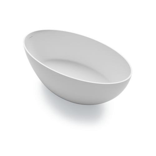 Ванна отдельностоящая искусственный камень 1600x850x620 со сливом-переливом белый матовый bali gruppo treesse