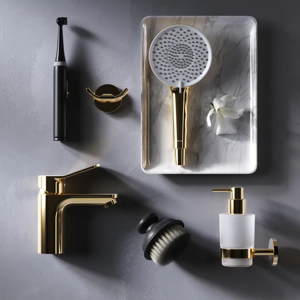 F85A02199 X-Joy, смеситель для умывальника излив 100 мм, золото