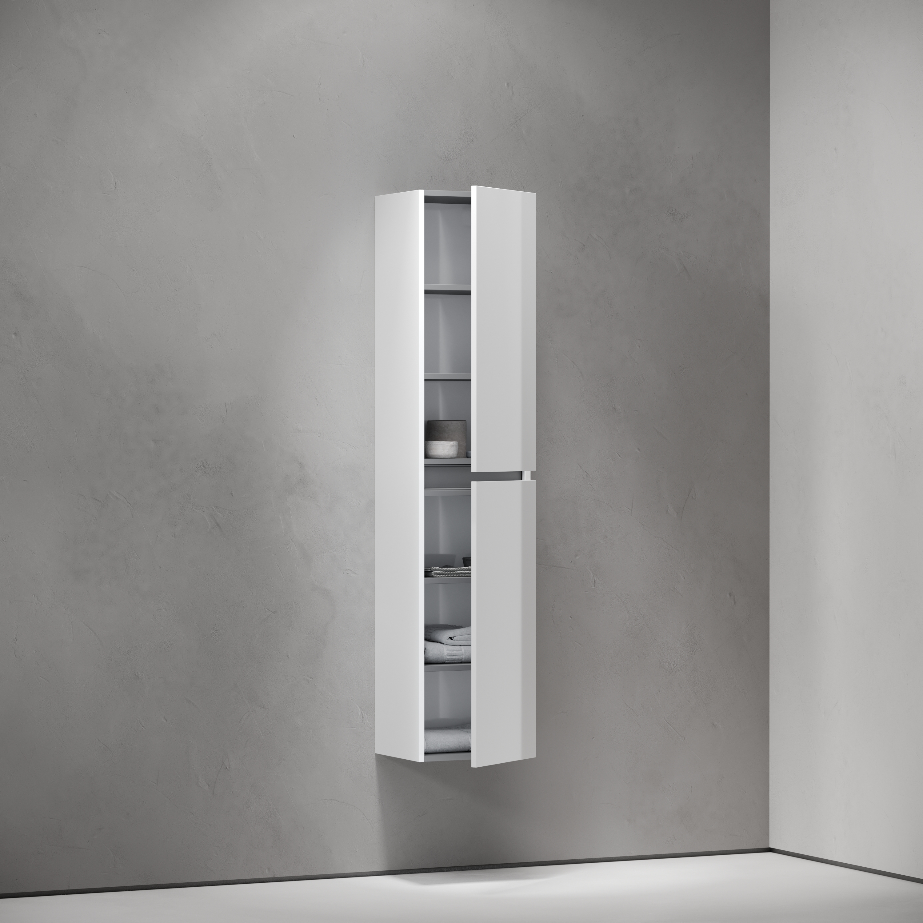 Шкаф-пенал sancos urban подвесной белый глянец, 350х300х1600 мм, арт. pur35w