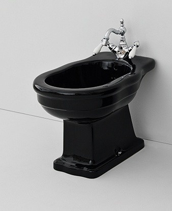 Биде напольное черный глянцевый 385x360x560 hermitage artceram